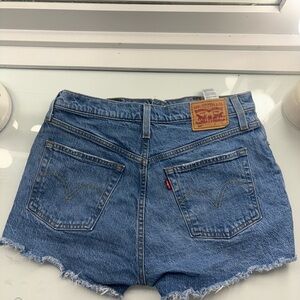 Levi's Blue Jean Shorts Distressed Frayed Hem